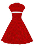1950s Polka Dots Heart Collar Dress