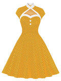 1950s Polka Dots Heart Collar Dress