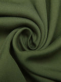 Green 1940s Solid Belted Slit Dress