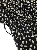 Black 1950s Printed V-Neck Belted Romper