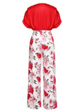 Rose Red 1930s Rose V-Neck Blouse & Rose Pants