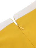 Yellow & White 1940s Buttons Patchwork Dress