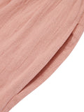 Pink 1930s Solid Strap Lace-up Jumpsuit