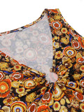 1960s Tassel Sleeveless V-Neck Shift Dress