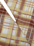 1960s Plaid Puff Sleeve Pleated Dress