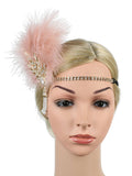 [US Warehouse] 1920s Feather Rhinestone Flapper Headband