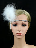 [US Warehouse] 1920s Feather Rhinestone Flapper Headband