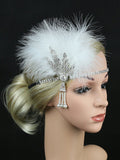 [US Warehouse] 1920s Feather Rhinestone Flapper Headband