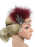 [US Warehouse] 1920s Feather Rhinestone Flapper Headband