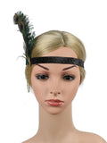 [US Warehouse] 1920s Feather Rhinestone Flapper Headband