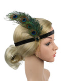 [US Warehouse] 1920s Feather Rhinestone Flapper Headband