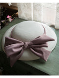 Retro Pink Bowknot Wedding Hat