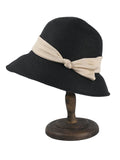Beige Band Raffia Cloche Hat