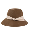 Beige Band Raffia Cloche Hat