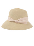 Beige Band Raffia Cloche Hat