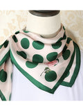 Green Vintage Polka Dot Square Scarf
