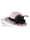 Retro Flower Net Round Top Hat