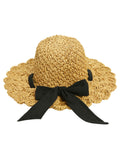 Handmade Ruffia Straw Ribbon Sun Hat