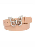 Retro Butterfly Buckle Rhinestones Wide Belt