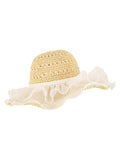 Handmade Ruffia Straw Organza Sun Hat