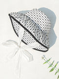 Black & White Lined Polka Dots Bucket Hat