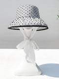 Black & White Lined Polka Dots Bucket Hat