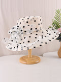 Elegant Polka Dot Organza Sun Hat