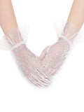 Vintage Pearl Beads Lace Gloves