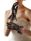 Vintage Pearl Beads Lace Gloves