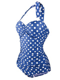 1950s Halter Polka Dot One-Piece Swimsuit
