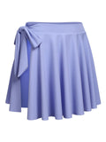 Sky Blue Straps Swimsuit with Skirt