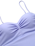 Sky Blue Straps Swimsuit with Skirt