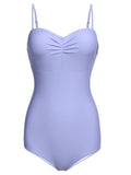 Sky Blue Straps Swimsuit with Skirt
