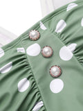 Green Polka Dots One-Piece Swimsuit