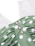 Green Polka Dots One-Piece Swimsuit