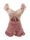 Retro 1940s Ruffled Keyhole Swimsuit