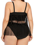 Plus Size Dots Skirted Bikini Set