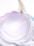 Gradient Pink Shell Pearl Bikini Set