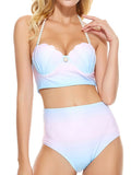Gradient Pink Shell Pearl Bikini Set