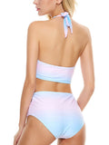 Gradient Pink Shell Pearl Bikini Set