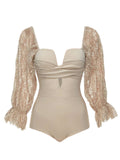 Retro Ruffled Keyhole Pleated Swimsuit