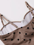 Polka Dot Mesh Skirted Swimsuit