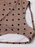 Polka Dot Mesh Skirted Swimsuit