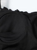 Black Floral Lace-Up Skirted Swimsuit