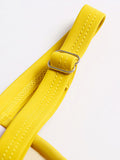 Yellow 1960s Spaghetti Strap Skirted Swimsuit