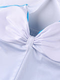 Retro Halter Stripes Skirted Swimsuit