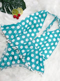 Plus Size Polka Dot Halter Swimsuit