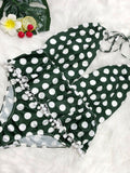 Plus Size Polka Dot Halter Swimsuit