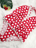 Plus Size Polka Dot Halter Swimsuit