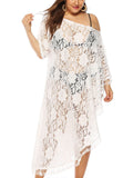 Plus Size Floral Sheer Tasseled Cover Up